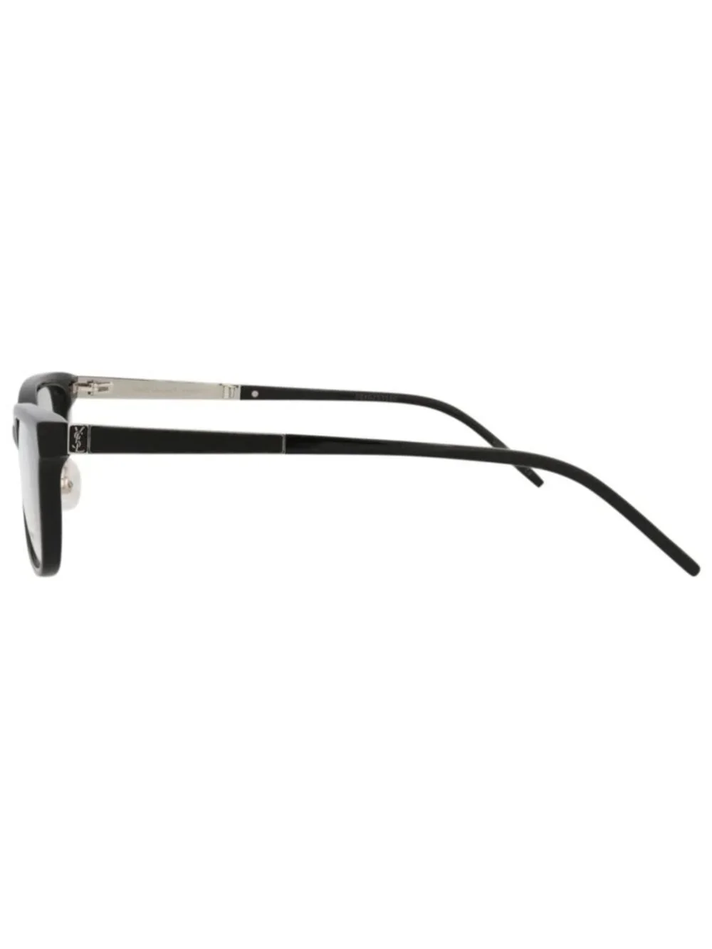 New Saint Laurent Women's Eyeglasses Square Rectangle Acetate Frame Black Silver